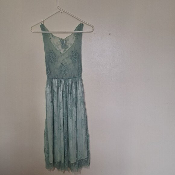 Anna-Kaci Teal lace Dress size small boho festival hippie lace - Picture 2 of 6